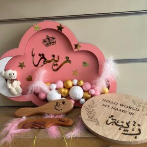 ⁦تعليقة الغيمة المضيئة باكثر من لون ازرق / زهري / ابيض⁩ - الصورة ⁦4⁩